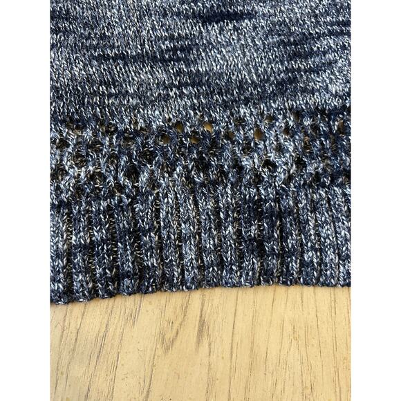 Women Marble Blue Knit Sweater Coastal Nautical Beach Sailor Casual Westport M - Picture 9 of 13